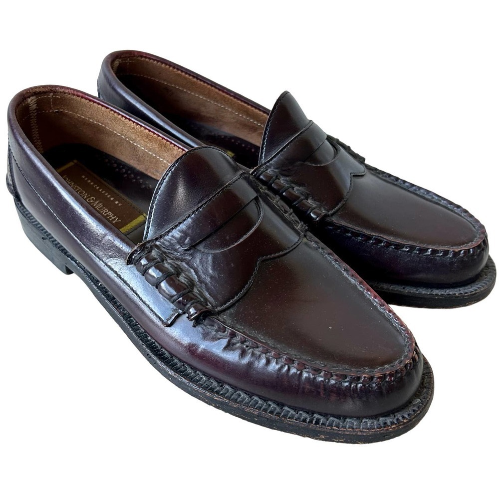 Johnston and Murphy Penny loafers handmade leather preppy dress shoes size 8